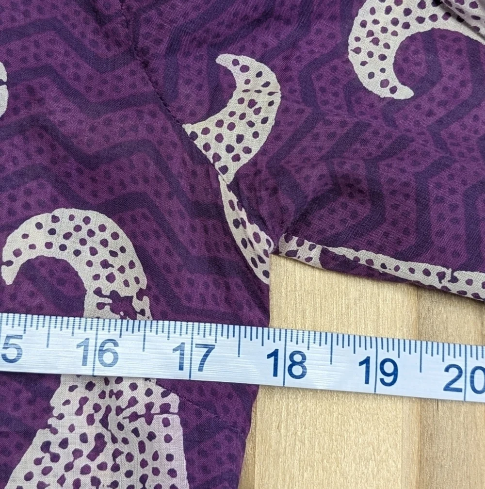 Tory Burch Cotton Purple Paisley Tunic Top Beaded Mirror And Embroidery 0 Loose